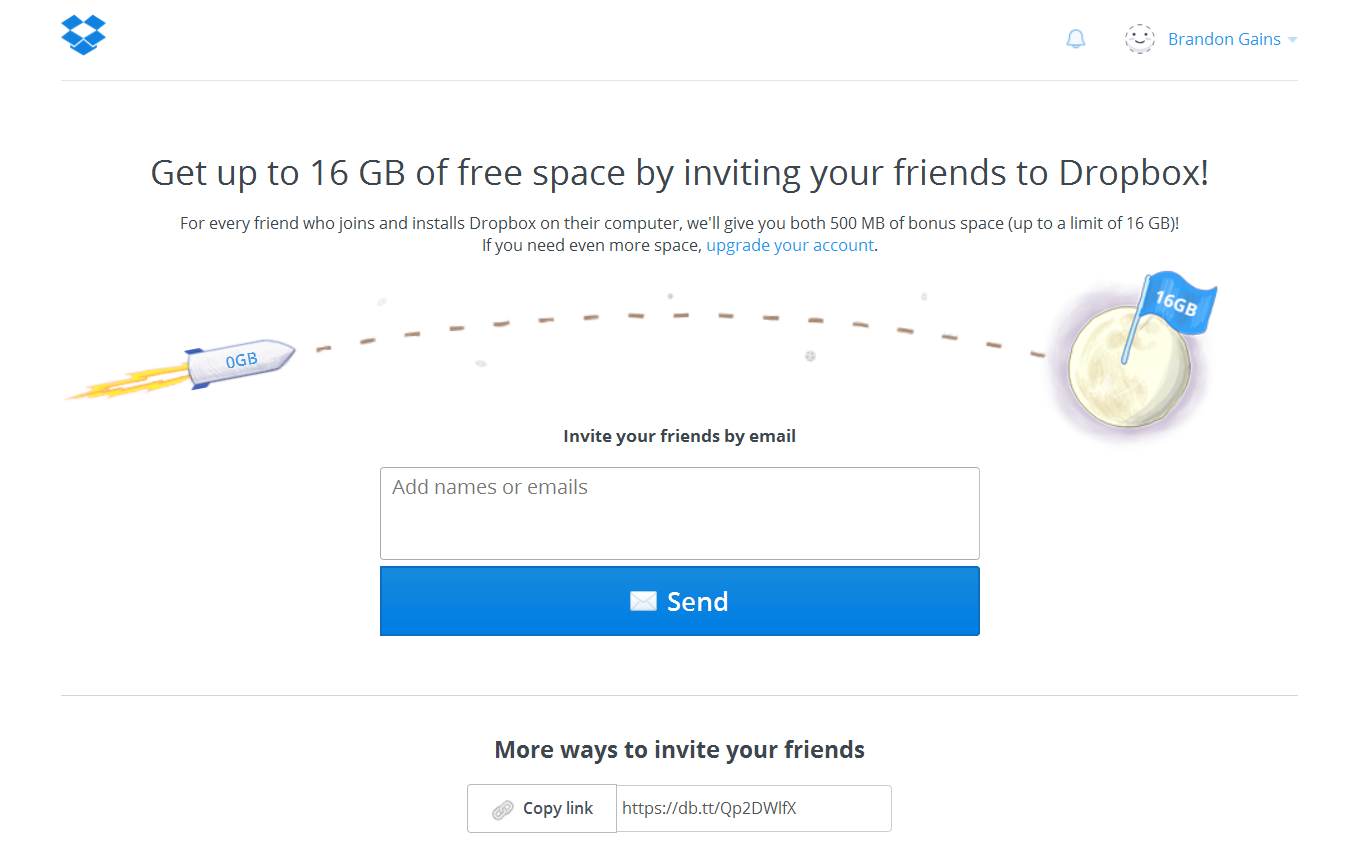 Dropbox viral loop