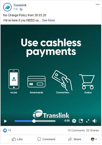 Translink “Cashless Payments”